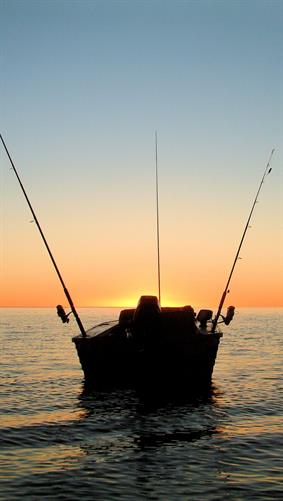 Boat at Sunset, WA. 